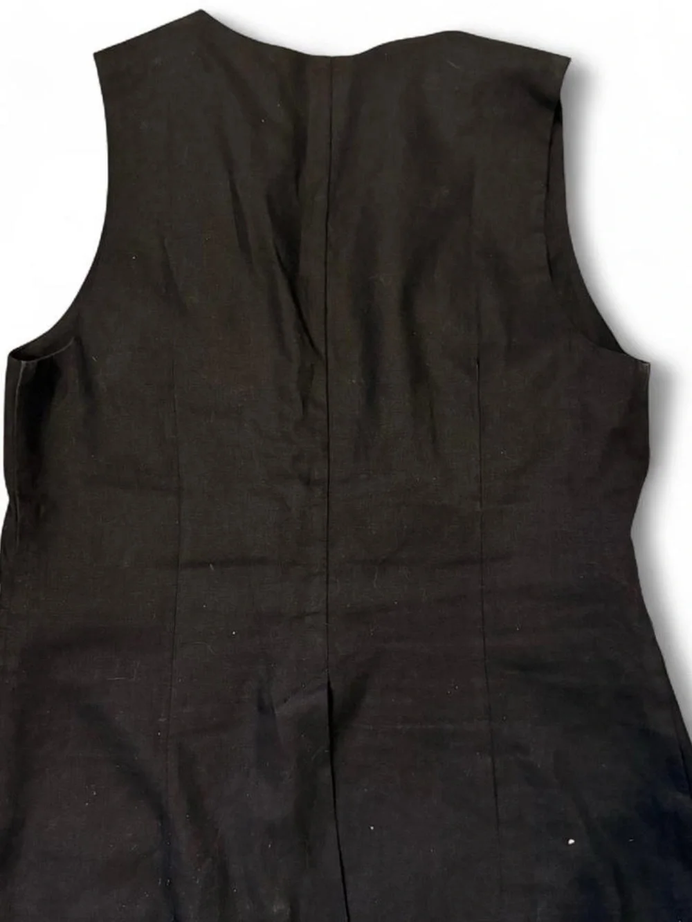 GAP Black Sleeveless lined linen Button Vest
